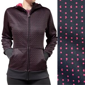 Burton | Y2K Dryride Black and Pink Colon/Semicolon Print Zip Front Hoodie